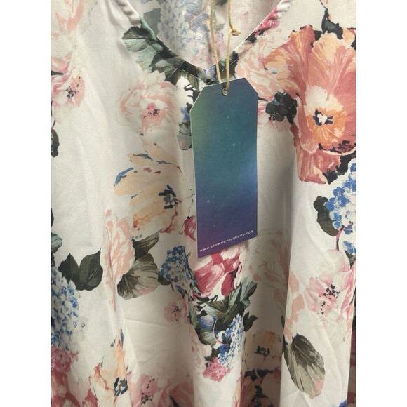 Show Me Your Mumu Cold Shoulder Oversized Tunic White Floral Women’s Size XS NWT - Picture 6 of 11